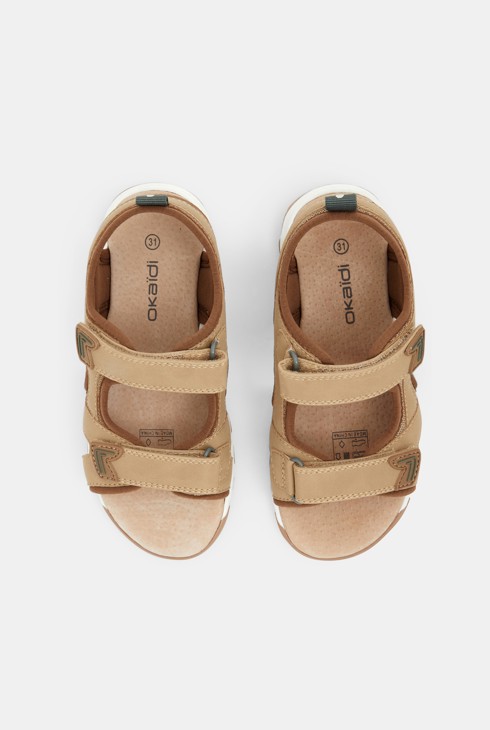 Sandale trek semelle cuir beige garçon 2