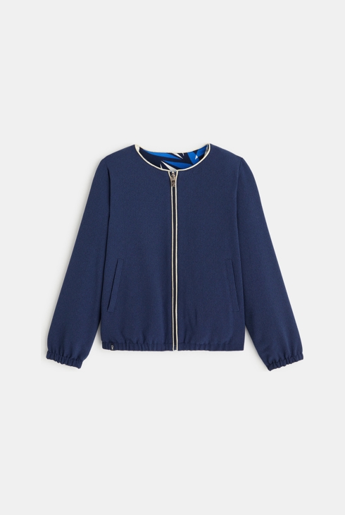 Obojestranska jakna z zadrgo modra deklica 1