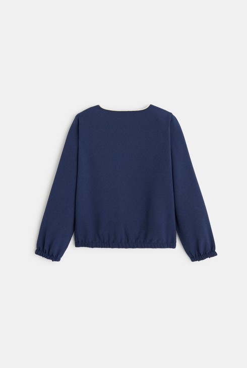 Obojestranska jakna z zadrgo modra deklica 2