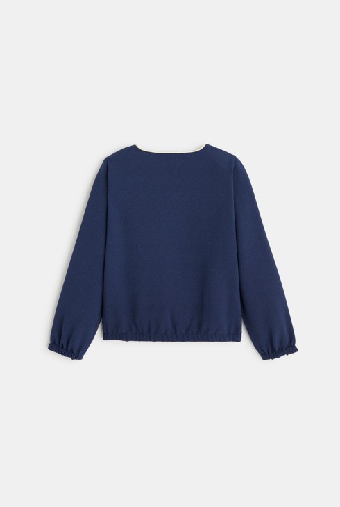 Obojestranska jakna z zadrgo modra deklica 2