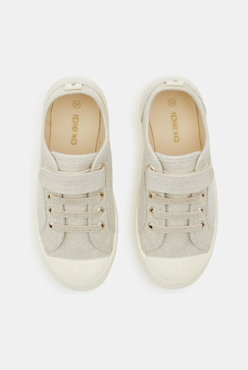 Tennis toile pailletées jaunes fille 2