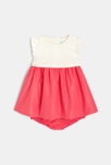 Feestelijke iriserende jurk en bloomer roze babymeisje 2