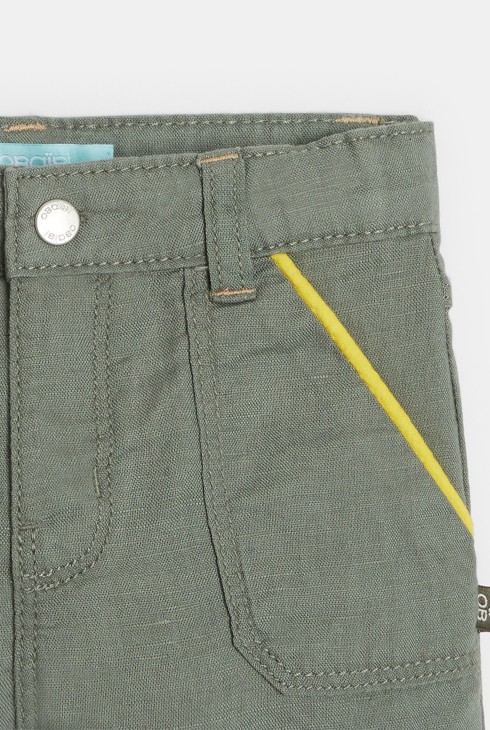 Short effet lin vert bébé garçon 2