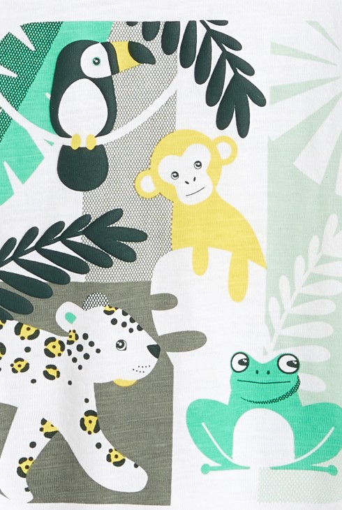 Majica z živalmi zelena dojenček deček 2