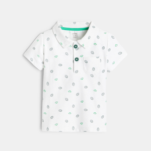 Fancy polo shirt with monkey and leaf print 1