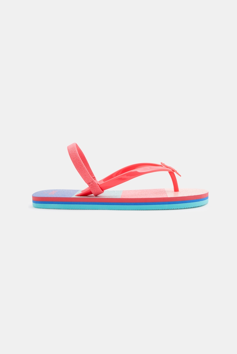 Tongs multicolores rayées fille 1