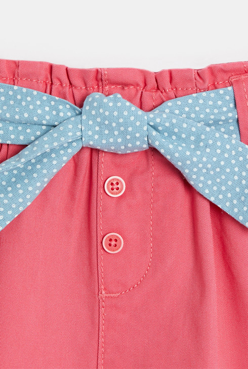 Short festonné à ceinture imprimée rose bébé fille