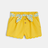 Short festonné à ceinture imprimée jaune bébé fille