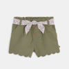 Short festonné à ceinture imprimée vert bébé fille