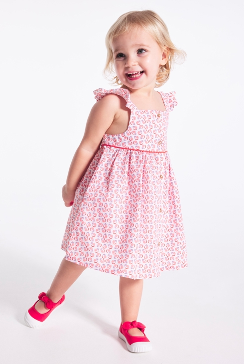 Trägerkleid mit grafischem Print und Bloomer Blau Baby Mädchen 1