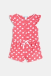 Combi courte légère imprimée rose bébé fille