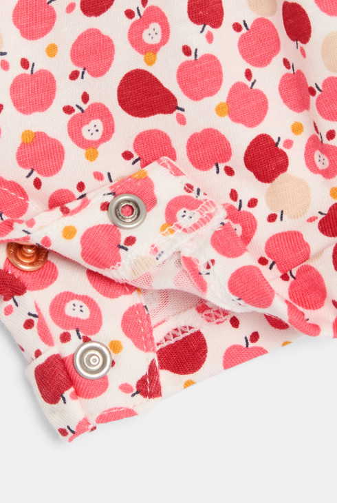 Combi courte légère imprimée rose bébé fille