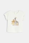 T-shirt à volants animaux blanc bébé fille 1