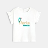 T-shirt à volants toucan blanc bébé fille