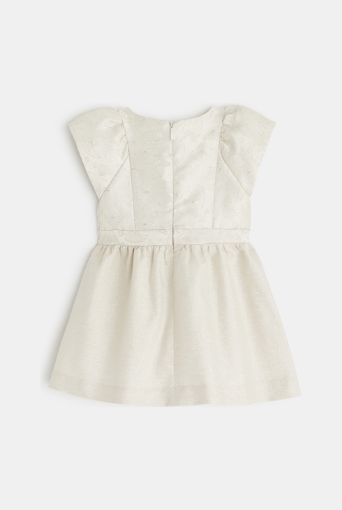 Robe de cérémonie oiseaux brodés jaune bébé fille