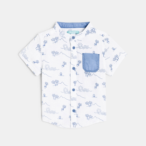 Patterned shirt with small collar 1