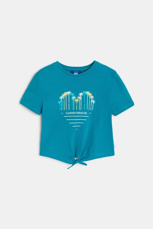 Zavozlana majica z motivom modra deklica 1