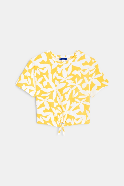 Zavozlana majica s potiskom  rumena deklica 1