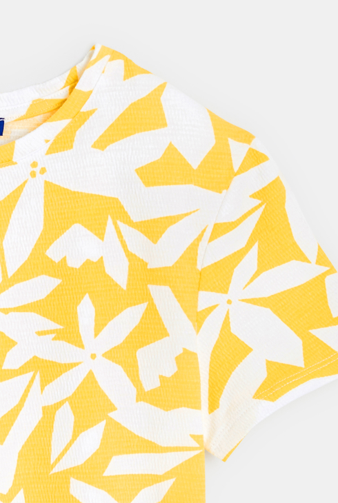 Zavozlana majica s potiskom  rumena deklica 2