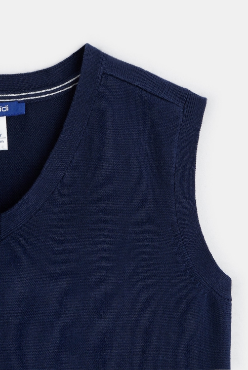 Pull sans manches bleu garçon