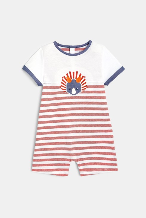 Dinosaur striped playsuit 1