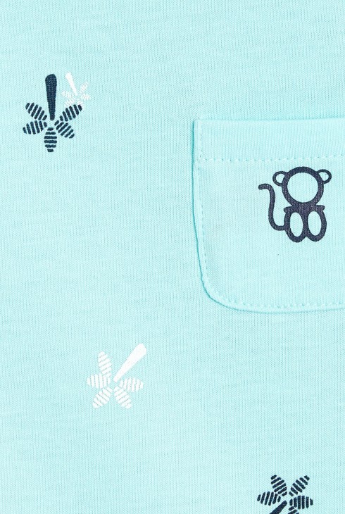 Short palm tree print playsuit 2