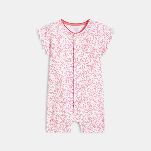 Combi Courte Fleurie Rose Bébé Fille - Imprimé Rose - 12M - OBAIBI
