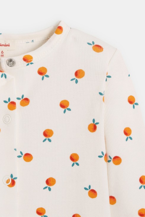 Cardigan bébé fille blanc imprimés oranges naissance Catimini 2