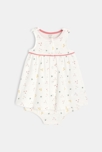 Robe à bretelles imprimé fleuri et bloomer blanche naissance