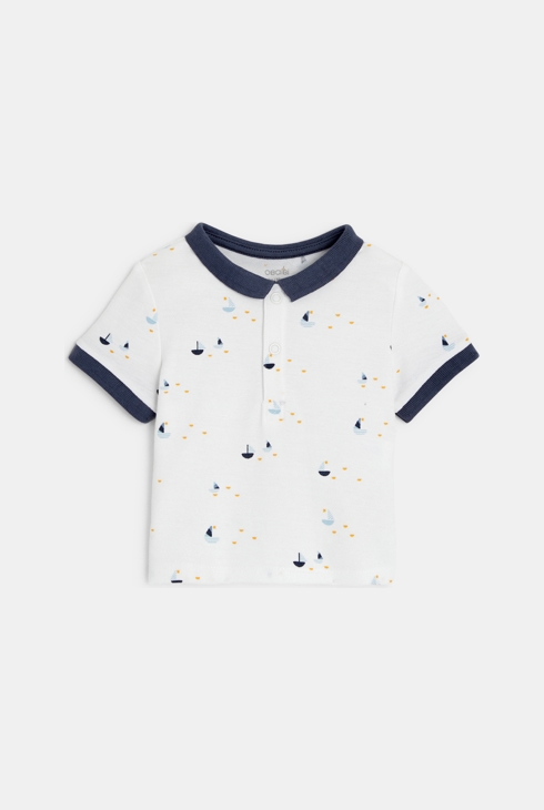 Polo bateaux et short maille piquée jaune naissance