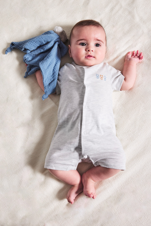 Kurzoverall aus Jersey, unifarben und gestreift (2er-Pack) Blau Geburt 1