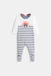 Dors-bien rayé dinosaure bleu bébé garçon 1