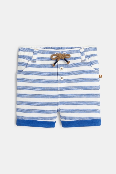 Gestreifte Shorts aus Molton Blau Baby Jungen 1