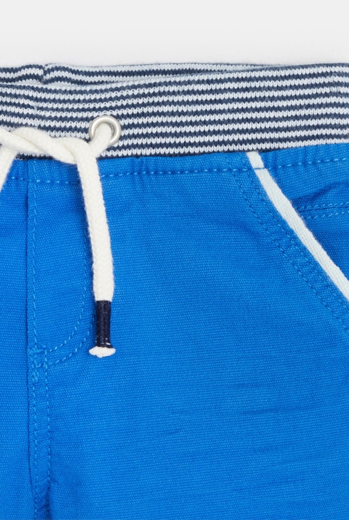 Short en coton fantaisie à ceinture élastiquée violet bébé garçon
