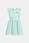 Robe chic et brodée vert fille 2