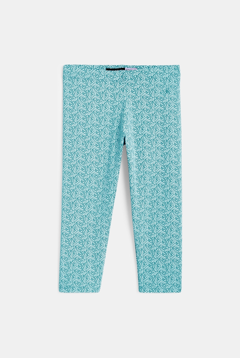Leggings corsaires imprimés vert fille 1