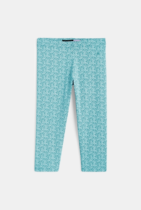Leggings corsaires imprimés vert fille 1