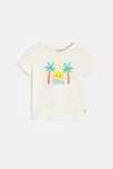 T-shirt bébé fille blanc à motifs en coton recyclé Catimini