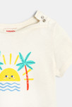 Camiseta de bebe niña en blanco con motivos de algodón reciclado Catimini 2