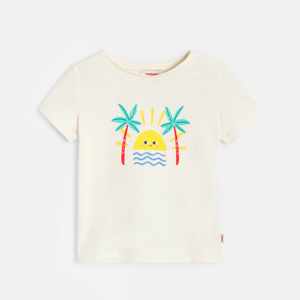 T-shirt bébé fille blanc à motifs en coton recyclé Catimini 1