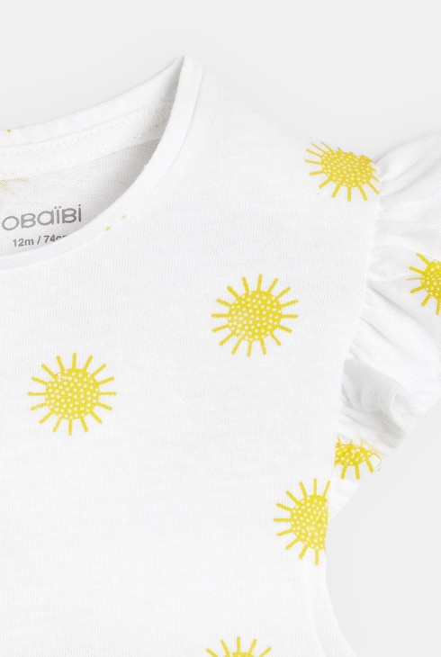 Majica s potiskom sonca  rumena dojenček deklica 2