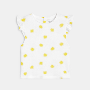 T-shirt imprimé soleil jaune bébé fille 1