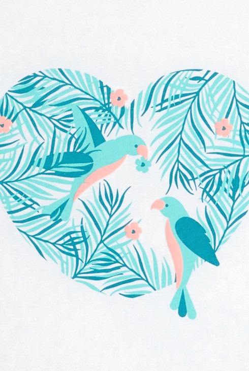 Pyjama short 2 pièces en jersey blanc fille 2