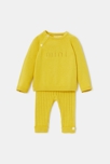 Ensemble en maille fine jaune naissance Absorba 1