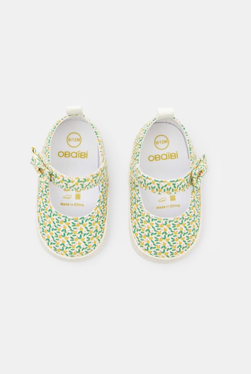 Ballerinas aus Stoff mit Zitronen-Print Geburt 2