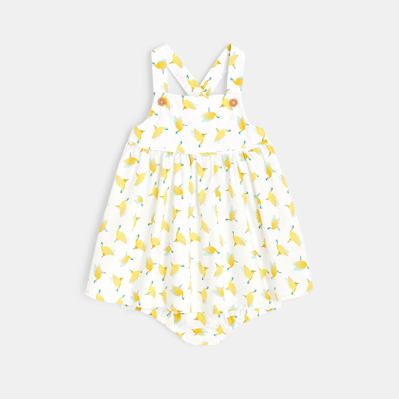 Kleid mit Kolibri-Print und Bloomers Baby Mädchen