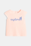 T-shirt à message brodé orange bébé fille