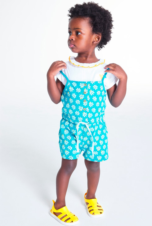 Kurzoverall mit Trägern Blau Baby Mädchen 2