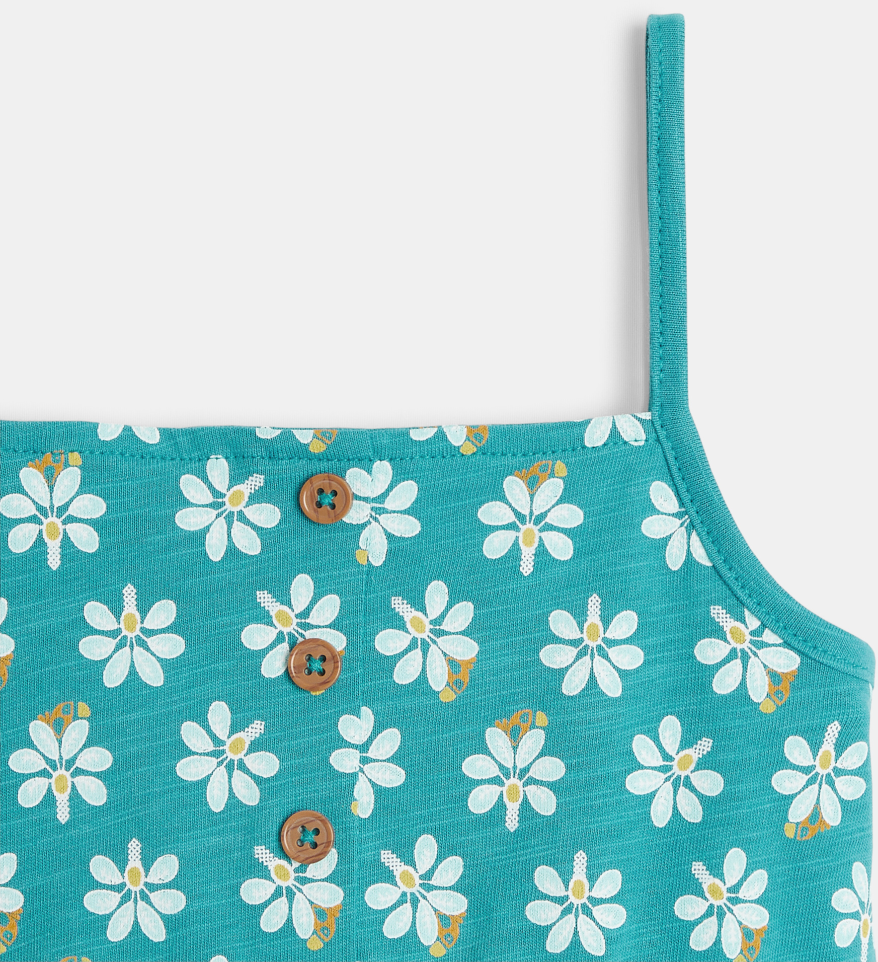 Combi courte à bretelles bleu bébé fille