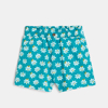 Short élastiqué imprimé palmiers bleu bébé fille